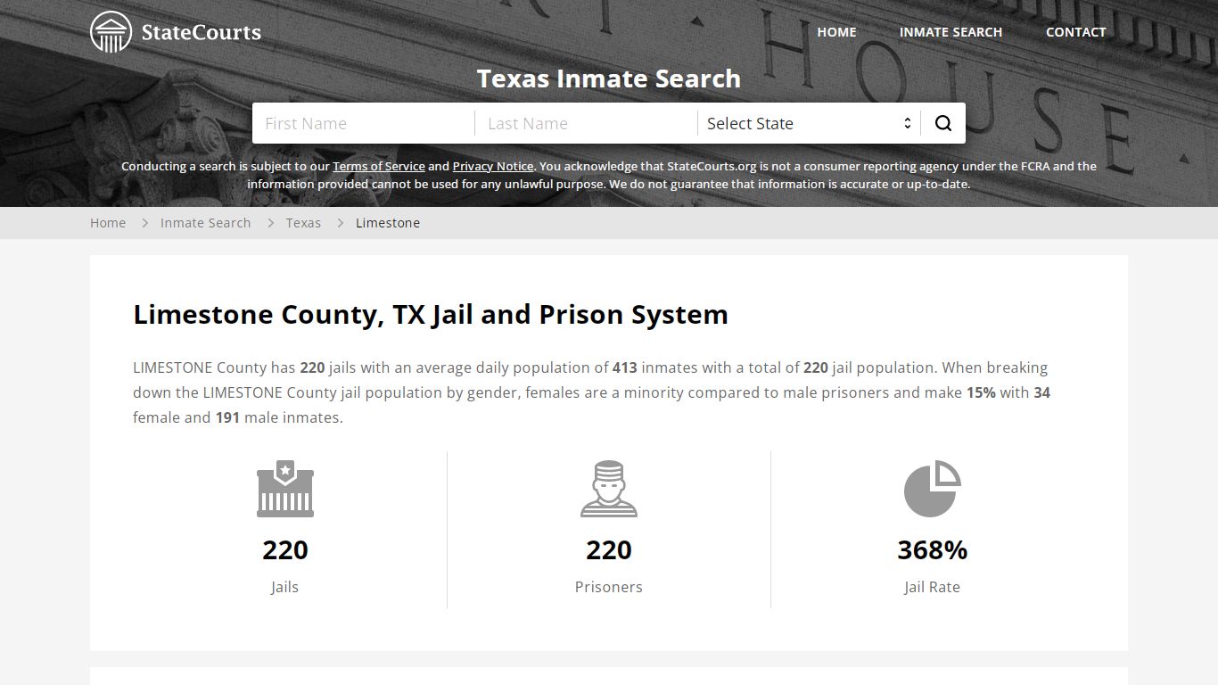 Limestone County, TX Inmate Search - StateCourts