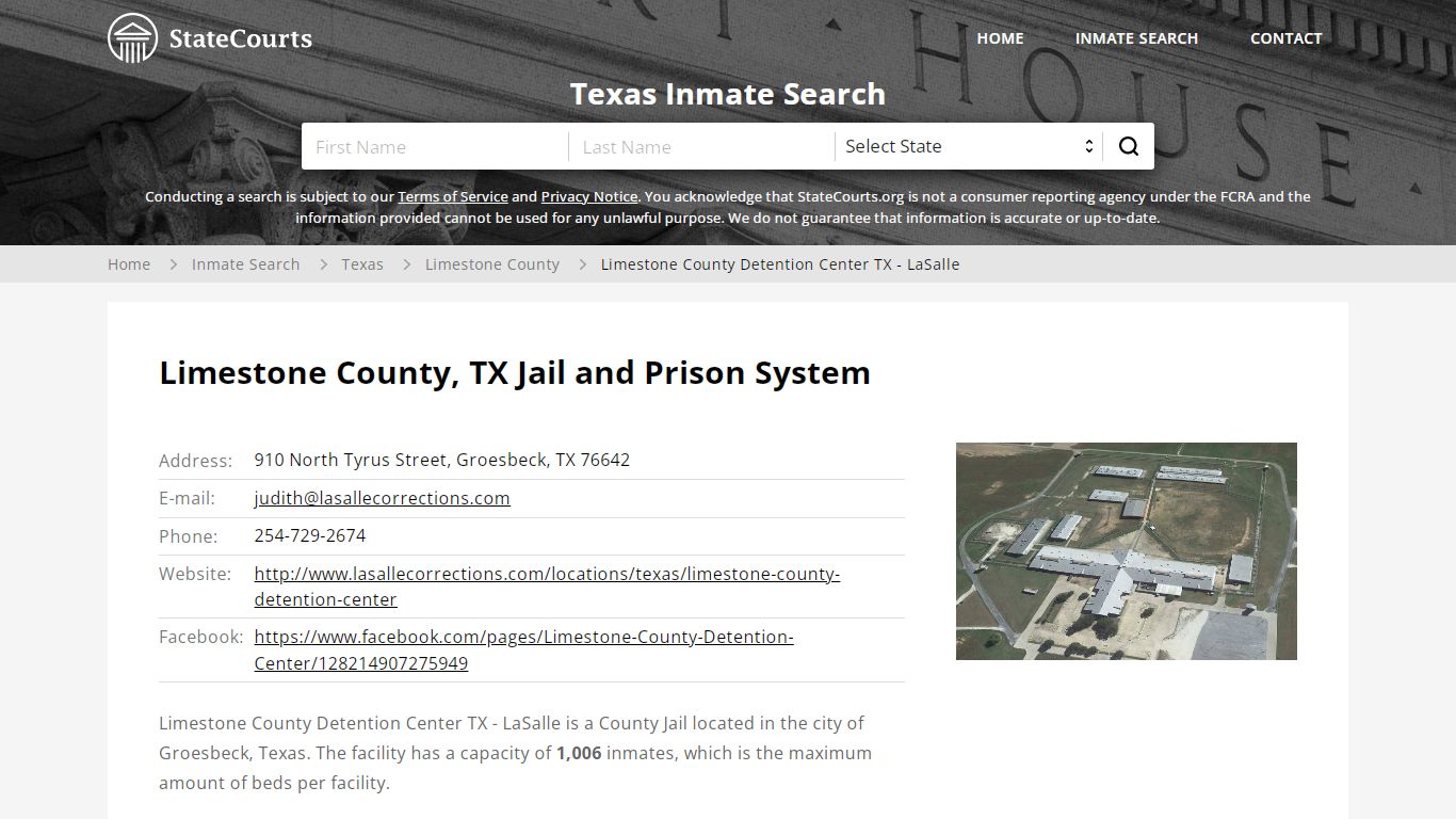 Limestone County Detention Center TX - LaSalle Inmate ...